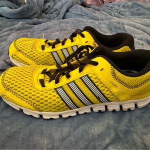 Yellow Adidas, tennis shoes